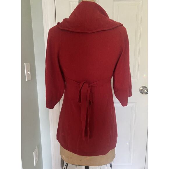 Autumn Cashmere Tie-Back Sweater Red Tunic Knit Size Extra Small Holiday - Picture 9 of 12